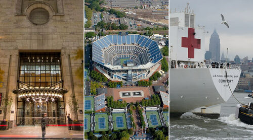 New York - A Four Seasons és a U.S. Open stadionok is szükségszállássá alakultak, befutott a legnagyobb kórházhajó