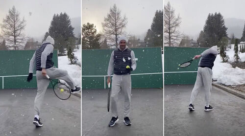 Roger Federert sem a hóesés, sem a karantén nem gátolja az edzésben