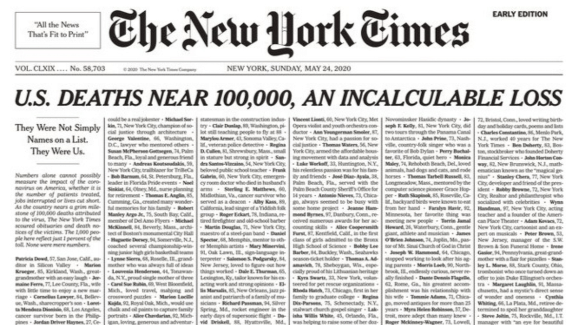 Sokkoló címlappal üzen a The New York Times