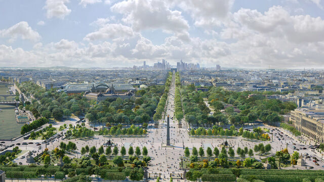 Kizöldül a Champs-Élysées: 2030-ra hatalmas kert lesz Párizs központi útjából