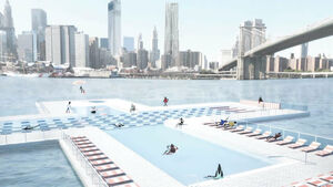 10 év tervezés után végre közelebb került New York a folyón lebegő úszómedencéjéhez