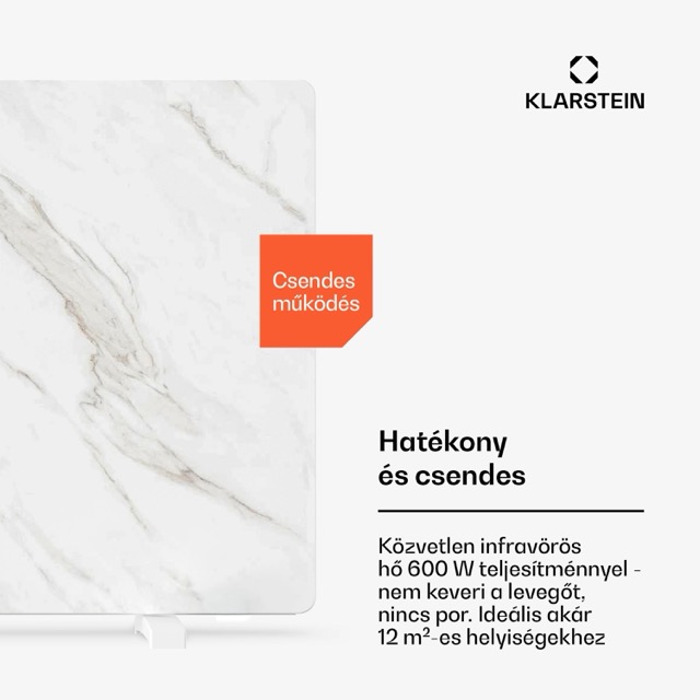 infrapanel, Klarstein fűtés, MarmoHeat, okos fűtés, infravörös fűtőpanel